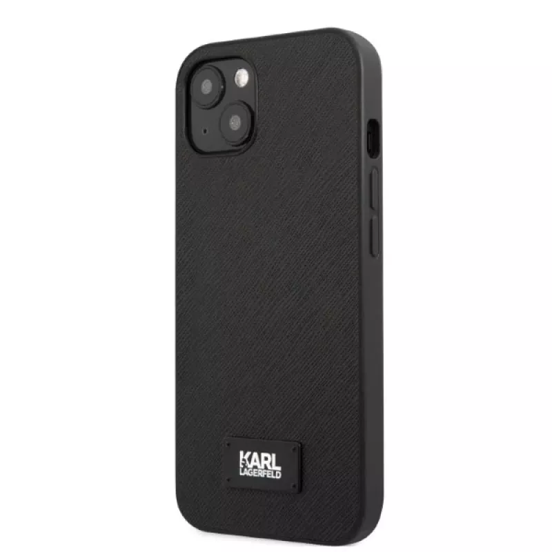 Capa rígida Karl Lagerfeld KLHCP13SSFMP2K Saffiano Plaque para iPhone 13 mini, preta