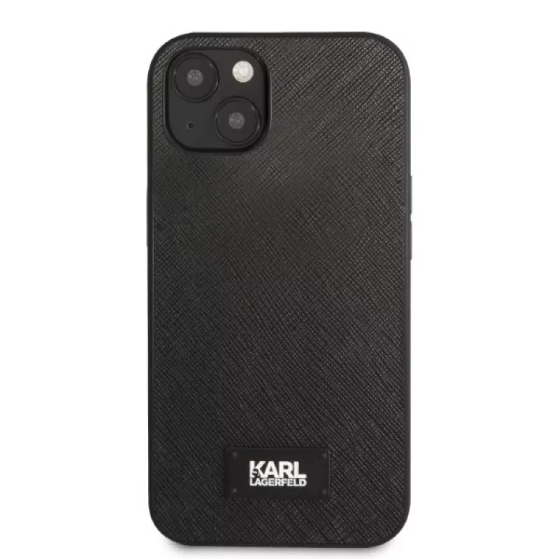 Capa rígida Karl Lagerfeld KLHCP13SSFMP2K Saffiano Plaque para iPhone 13 mini, preta