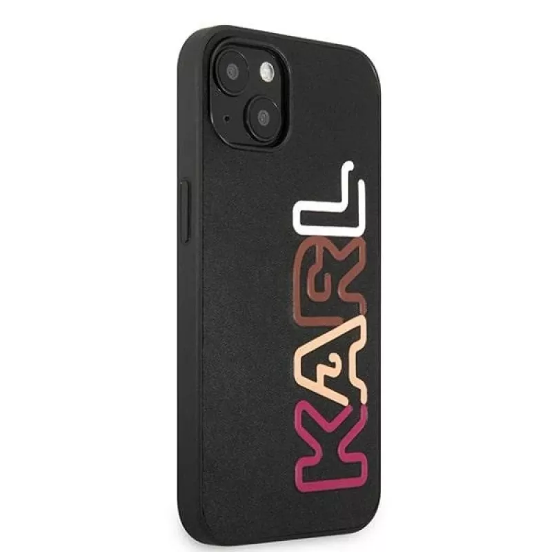 Karl Lagerfeld KLHCP13SPCOBK Capa rígida Ikonik Saffiano Multipink para Apple iPhone 13 Mini 5,4 inch preta