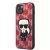 Karl Lagerfeld KLHCP13MPMNIKPI Capa rígida para iPhone 13 / 14 6,1 inch vermelha Monogram Ikonik Patch