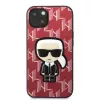 Karl Lagerfeld KLHCP13MPMNIKPI Capa rígida para iPhone 13 / 14 6,1 inch vermelha Monogram Ikonik Patch