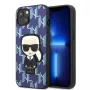 Karl Lagerfeld KLHCP13SPMNIKBL Capa rígida para iPhone 13 mini azul Monogram Ikonik Patch