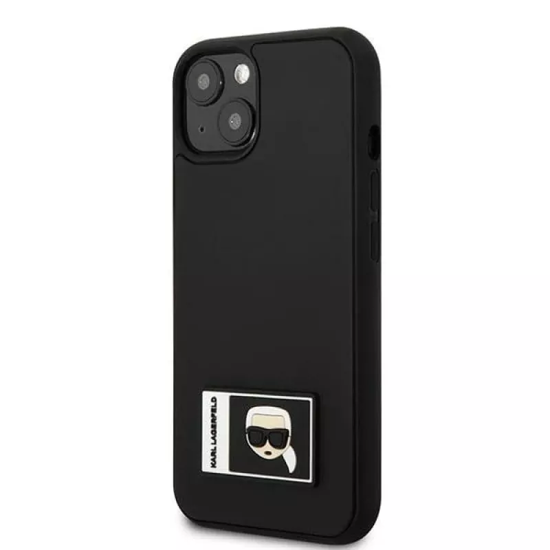 Karl Lagerfeld KLHCP13S3DKPK Capa rígida Ikonik Patch para iPhone 13 mini, preta