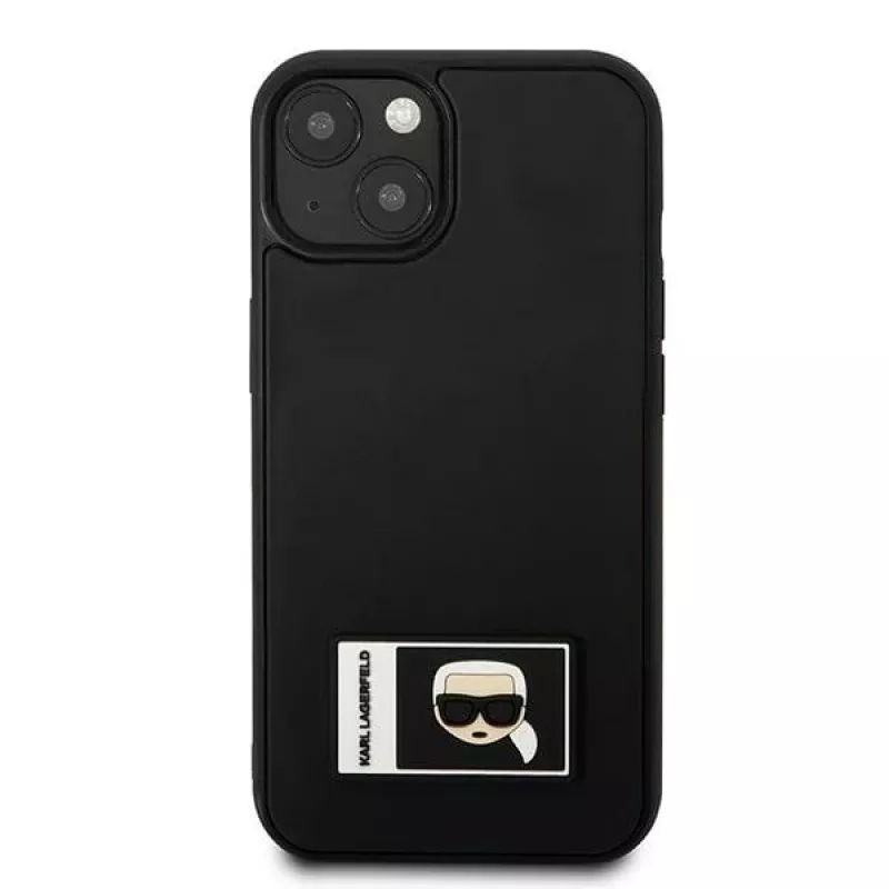 Karl Lagerfeld KLHCP13S3DKPK Capa rígida Ikonik Patch para iPhone 13 mini, preta