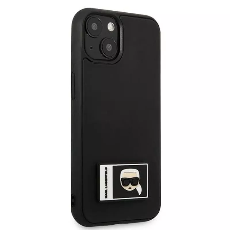 Karl Lagerfeld KLHCP13S3DKPK Capa rígida Ikonik Patch para iPhone 13 mini, preta