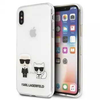 Karl Lagerfeld KLHCI65CKTR Capa rígida para Apple iPhone Xs Max, transparente, design Karl & Choupette
