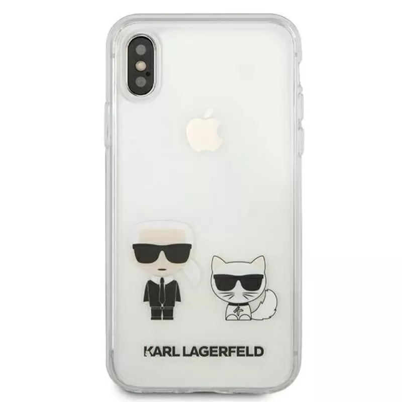 Karl Lagerfeld KLHCI65CKTR Capa rígida para Apple iPhone Xs Max, transparente, design Karl & Choupette