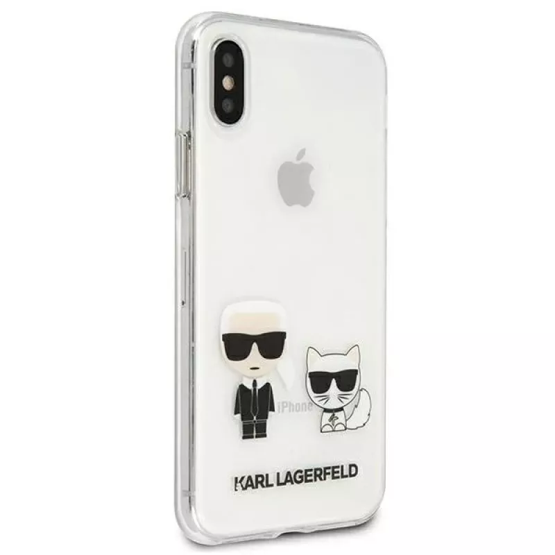 Karl Lagerfeld KLHCI65CKTR Capa rígida para Apple iPhone Xs Max, transparente, design Karl & Choupette