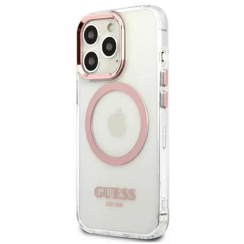 Guess Capa rígida Metal Outline MagSafe para iPhone 13 Pro / 13 6,1
