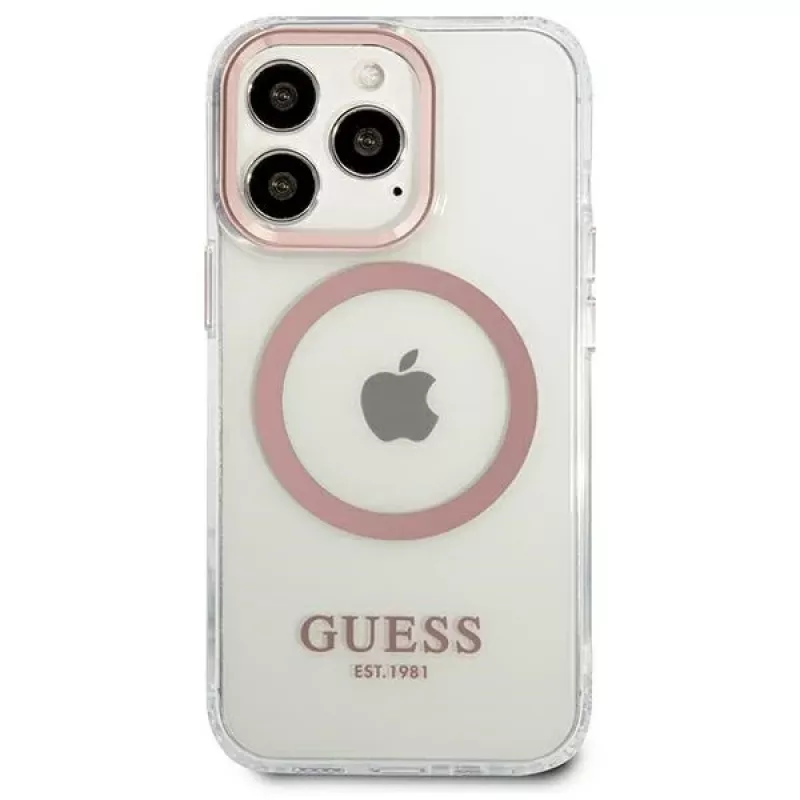 Guess Capa rígida Metal Outline MagSafe para iPhone 13 Pro / 13 6,1