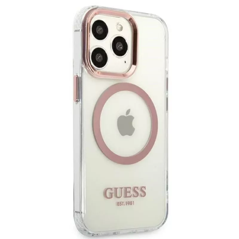 Guess Capa rígida Metal Outline MagSafe para iPhone 13 Pro / 13 6,1