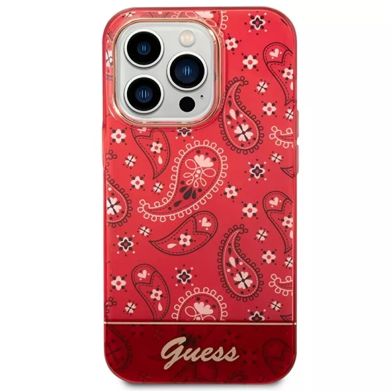 Guess GUHCP14LHGBNHR Capa rígida Bandana Paisley para Apple iPhone 14 Pro 6,1