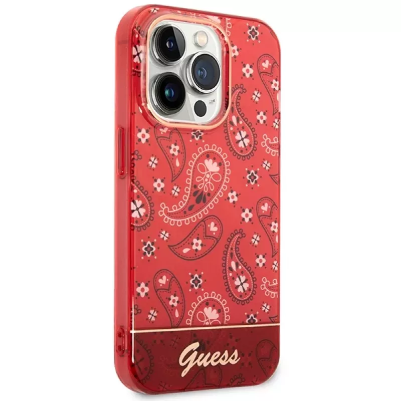 Guess GUHCP14LHGBNHR Capa rígida Bandana Paisley para Apple iPhone 14 Pro 6,1