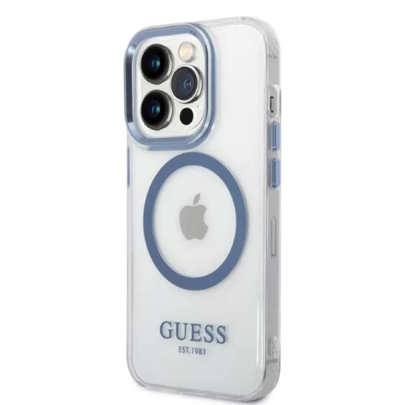 Guess Capa rígida Metal Outline MagSafe para Apple iPhone 14 Pro Max 6,7