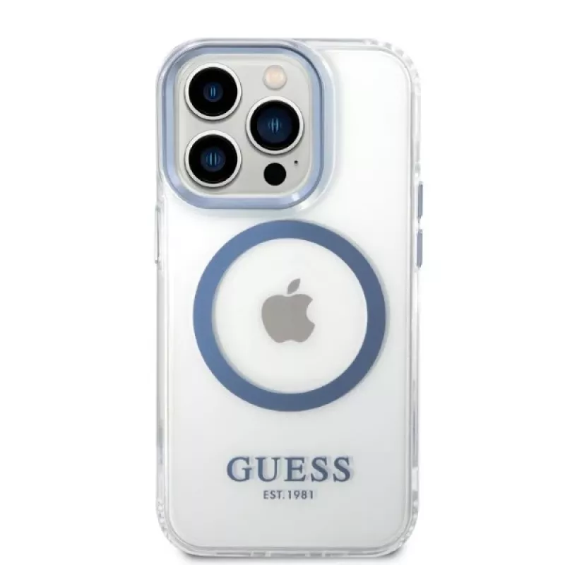 Guess Capa rígida Metal Outline MagSafe para Apple iPhone 14 Pro Max 6,7