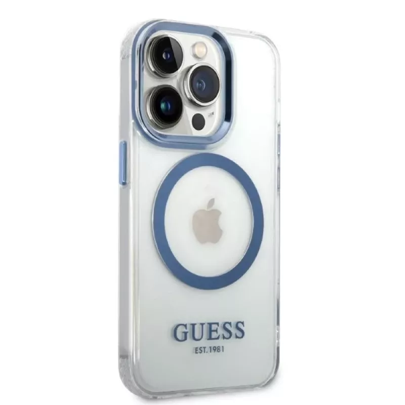 Guess Capa rígida Metal Outline MagSafe para Apple iPhone 14 Pro Max 6,7