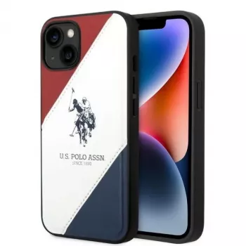 U.S. POLO ASSN. Capa traseira Tricolor Embossed para Apple iPhone 14 Plus / 15 Plus 6,7
