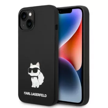 Karl Lagerfeld KLHMP14MSNCHBCK Capa rígida de silicone Choupette MagSafe para iPhone 14 Plus / 15 Plus 6,7