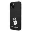 Karl Lagerfeld KLHMP14MSNCHBCK Capa rígida de silicone Choupette MagSafe para iPhone 14 Plus / 15 Plus 6,7