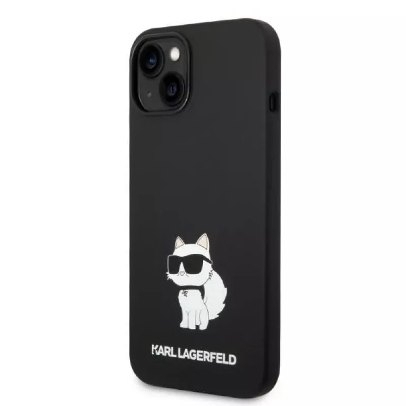 Karl Lagerfeld KLHMP14MSNCHBCK Capa rígida de silicone Choupette MagSafe para iPhone 14 Plus / 15 Plus 6,7