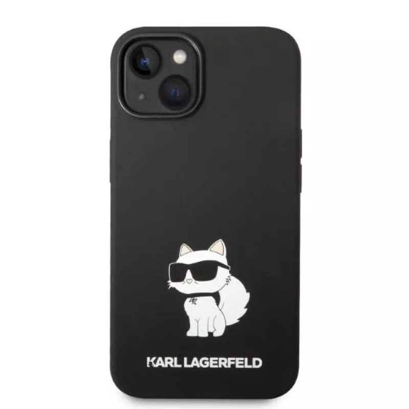 Karl Lagerfeld KLHMP14MSNCHBCK Capa rígida de silicone Choupette MagSafe para iPhone 14 Plus / 15 Plus 6,7