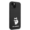 Karl Lagerfeld KLHMP14MSNCHBCK Capa rígida de silicone Choupette MagSafe para iPhone 14 Plus / 15 Plus 6,7