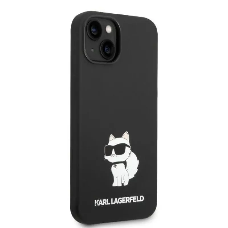 Karl Lagerfeld KLHMP14MSNCHBCK Capa rígida de silicone Choupette MagSafe para iPhone 14 Plus / 15 Plus 6,7