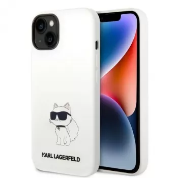 Karl Lagerfeld KLHMP14MSNCHBCH Capa rígida de silicone MagSafe para iPhone 14 Plus / 15 Plus 6,7