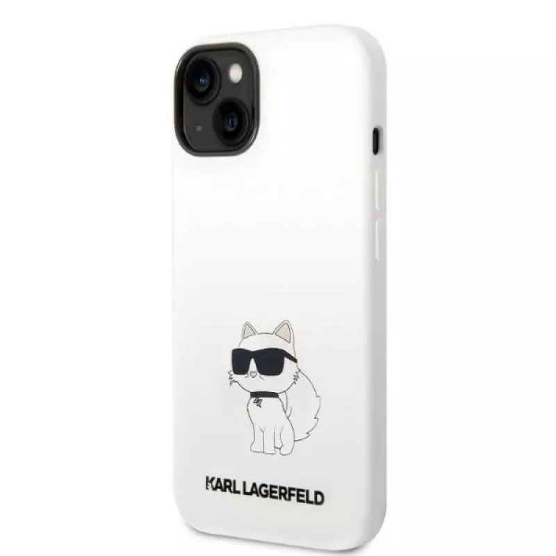 Karl Lagerfeld KLHMP14MSNCHBCH Capa rígida de silicone MagSafe para iPhone 14 Plus / 15 Plus 6,7