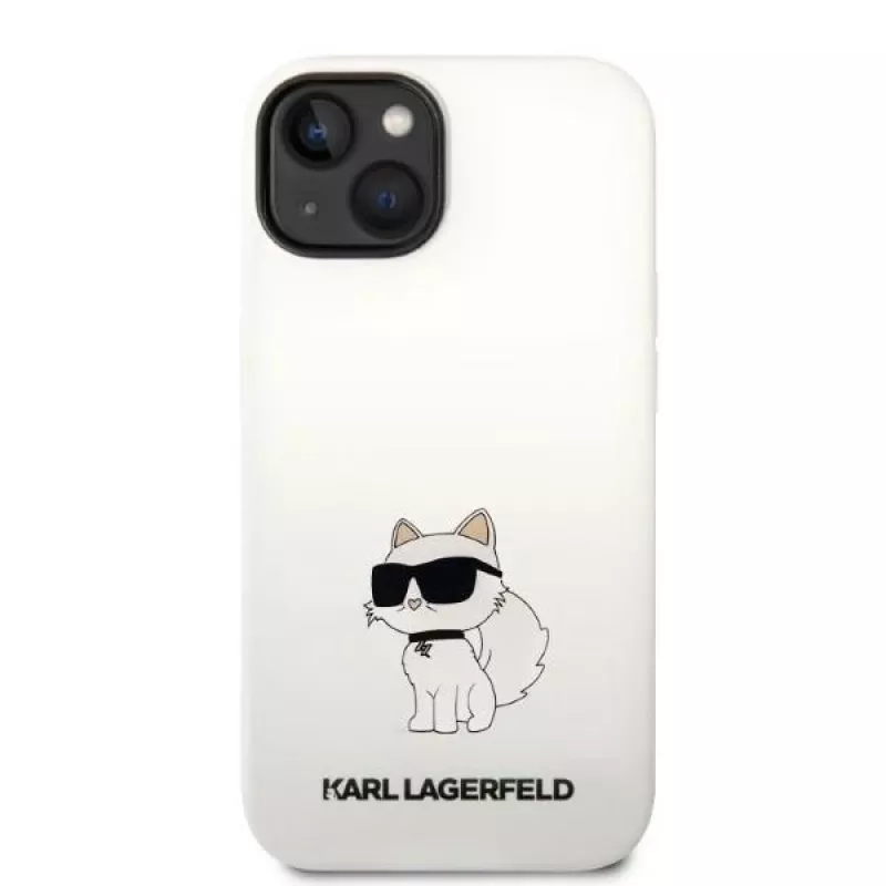 Karl Lagerfeld KLHMP14MSNCHBCH Capa rígida de silicone MagSafe para iPhone 14 Plus / 15 Plus 6,7