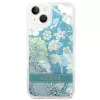 Guess GUHCP14SLFLSN Capa rígida Flower Liquid Glitter para Apple iPhone 13 / 14 / 15 6,1 inch - verde