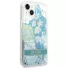 Guess GUHCP14SLFLSN Capa rígida Flower Liquid Glitter para Apple iPhone 13 / 14 / 15 6,1 inch - verde
