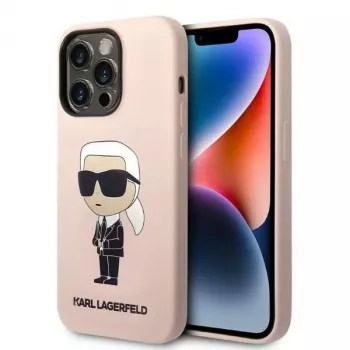 Karl Lagerfeld KLHCP14XSNIKBCP Capa rígida de silicone Ikonik para iPhone 14 Pro Max 6,7