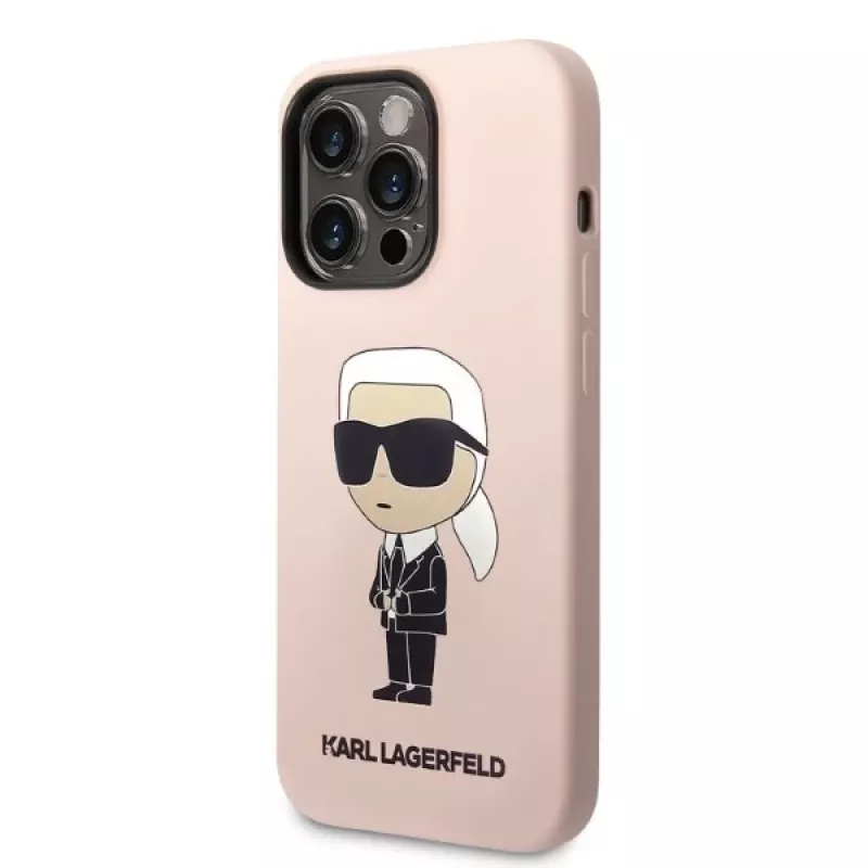 Karl Lagerfeld KLHCP14XSNIKBCP Capa rígida de silicone Ikonik para iPhone 14 Pro Max 6,7