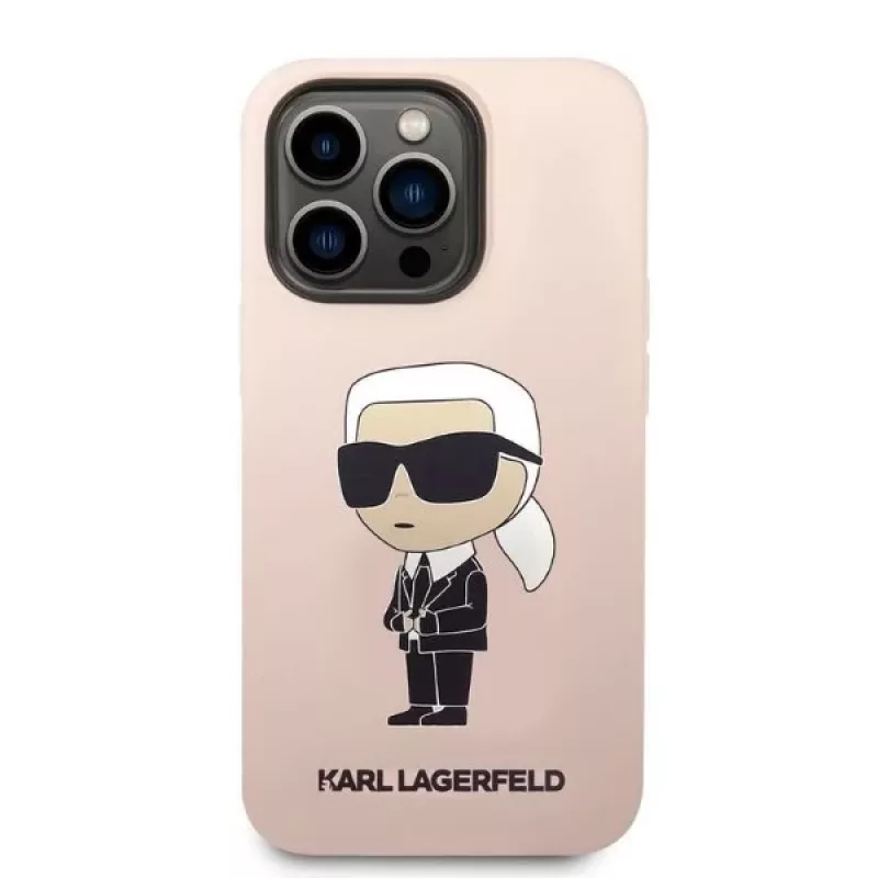 Karl Lagerfeld KLHCP14XSNIKBCP Capa rígida de silicone Ikonik para iPhone 14 Pro Max 6,7