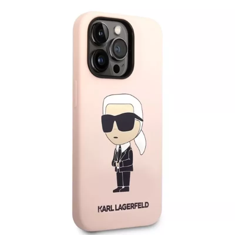 Karl Lagerfeld KLHCP14XSNIKBCP Capa rígida de silicone Ikonik para iPhone 14 Pro Max 6,7