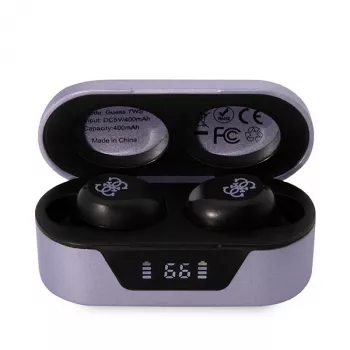 Guess GUTWST31EU Auscultadores True Wireless Stereo Bluetooth 5.3 com estojo de carregamento - roxos