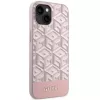 GUESS Capa rígida para iPhone 13/14/15 rosa GCube Stripes MagSafe