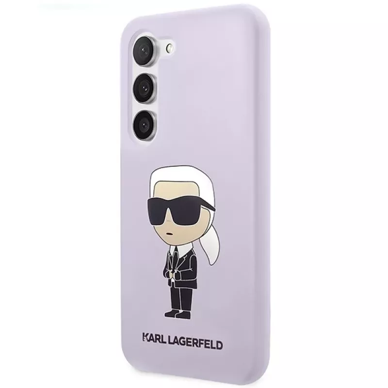 Karl Lagerfeld Capa de silicone Ikonik para Samsung Galaxy S23+ (SM-S916) - roxa