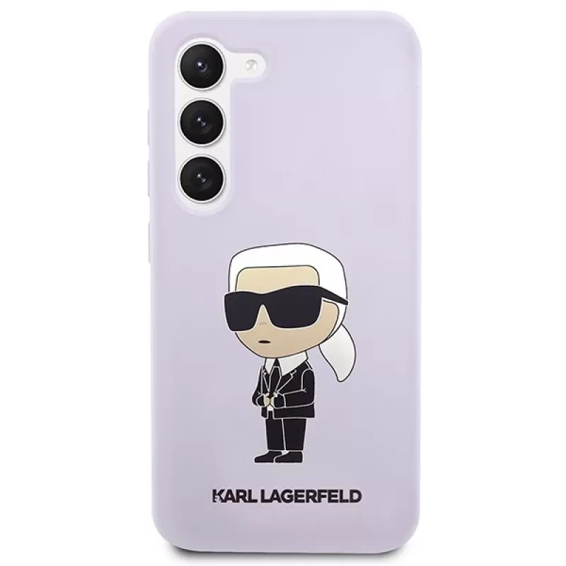 Karl Lagerfeld Capa de silicone Ikonik para Samsung Galaxy S23+ (SM-S916) - roxa