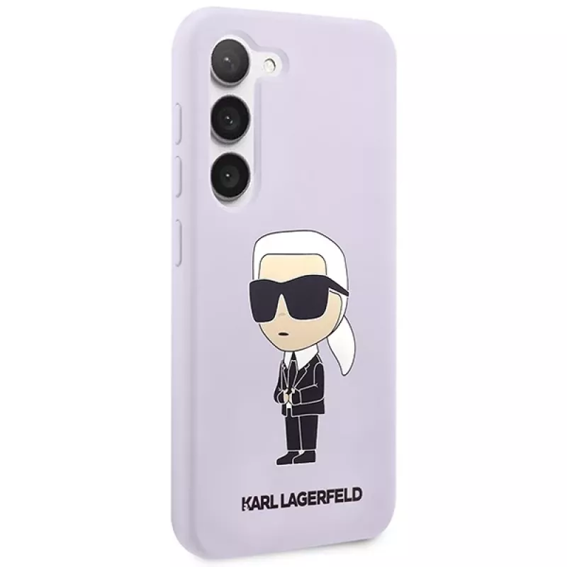 Karl Lagerfeld Capa de silicone Ikonik para Samsung Galaxy S23+ (SM-S916) - roxa