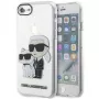 Karl Lagerfeld KLHCI8HNKCTGT Capa rígida transparente Glitter Karl & Choupette para iPhone 7/8/SE 2020 / SE 2022