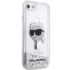 Karl Lagerfeld KLHCI8LNKHCH Capa rígida Glitter Karl Head para iPhone 7/8/SE 2020/SE 2022, prateada