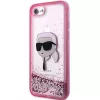 Karl Lagerfeld KLHCI8LNKHCP Capa rígida Glitter Karl Head para iPhone 7/8/SE 2020/SE 2022, rosa