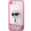 Karl Lagerfeld KLHCI8LNKHCP Capa rígida Glitter Karl Head para iPhone 7/8/SE 2020/SE 2022, rosa