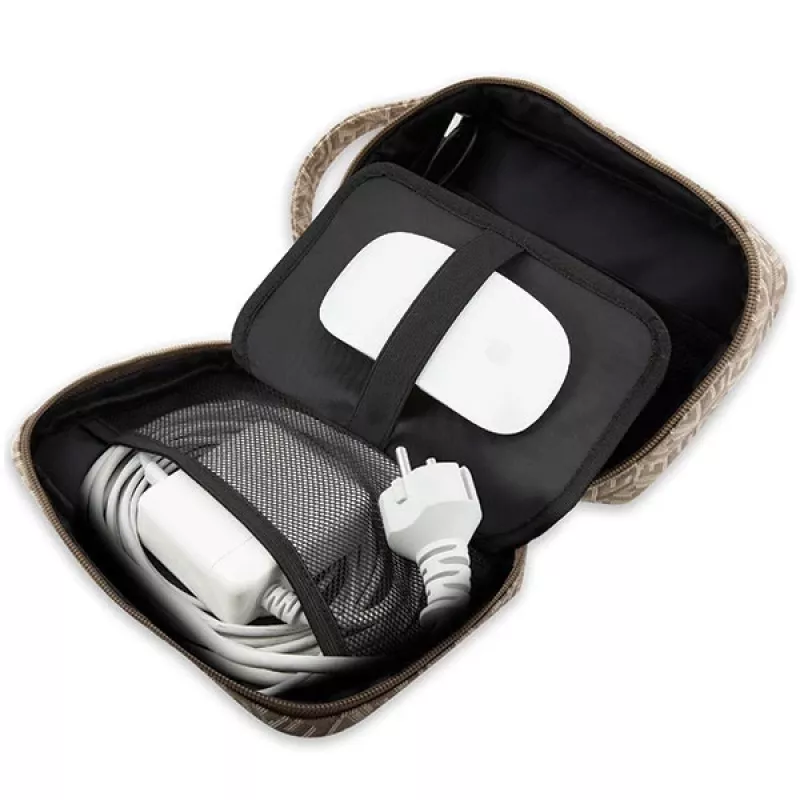 Bolsa organizadora Guess GUHBHGCFSEW castanha GCube Stripe