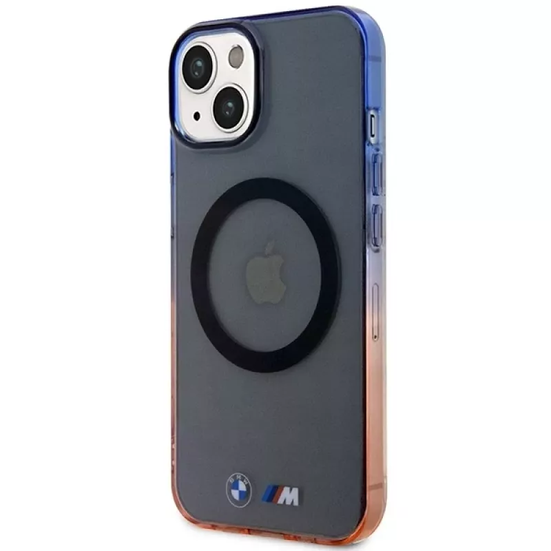 Capa rígida BMW para iPhone 13/14/15 cinzenta Gradient Bumper MagSafe