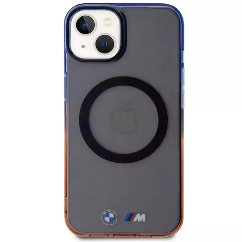 Capa rígida BMW para iPhone 13/14/15 cinzenta Gradient Bumper MagSafe