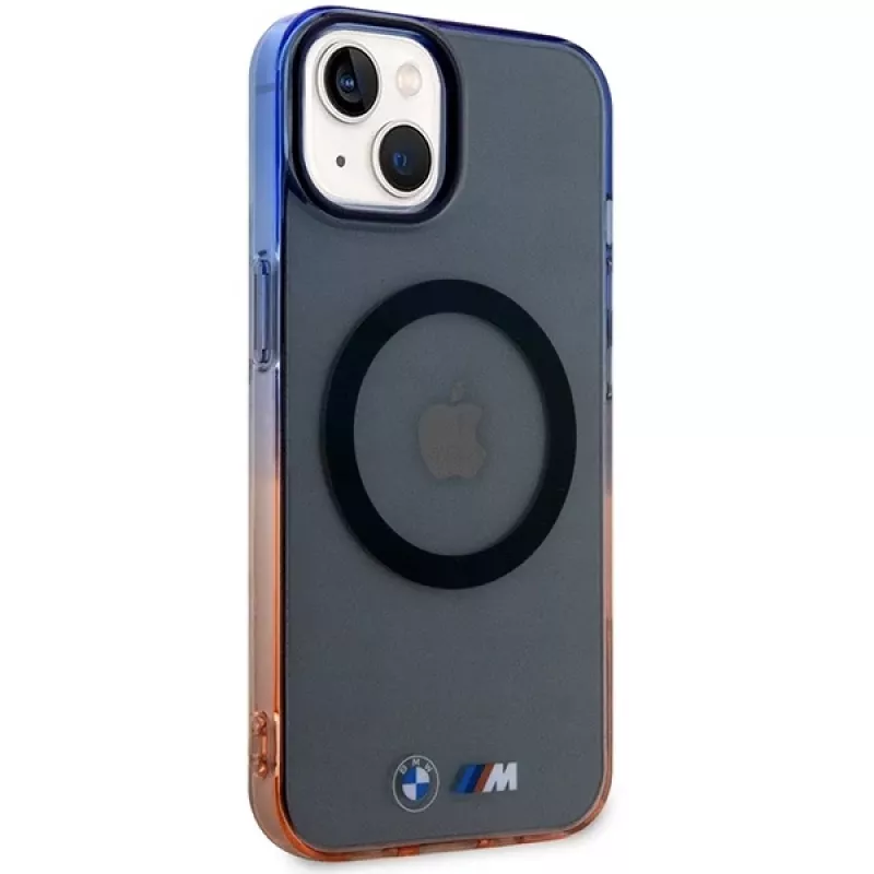 Capa rígida BMW para iPhone 13/14/15 cinzenta Gradient Bumper MagSafe