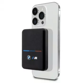 Power bank BMW M Collection MagSafe 5000mAh 15W carregador sem fios com cabo USB-C preto